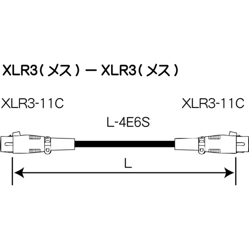 【EC02-X11 黒】 CANARE XLR 3P メス-メス 音声ケーブル（2m）