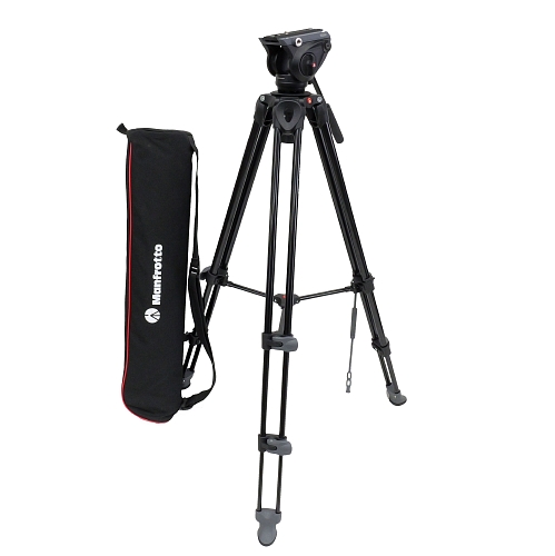 【MVK500AM 現状渡し 中古品】 Manfrotto ビデオキット ツイン3段アルミ MSタイプ