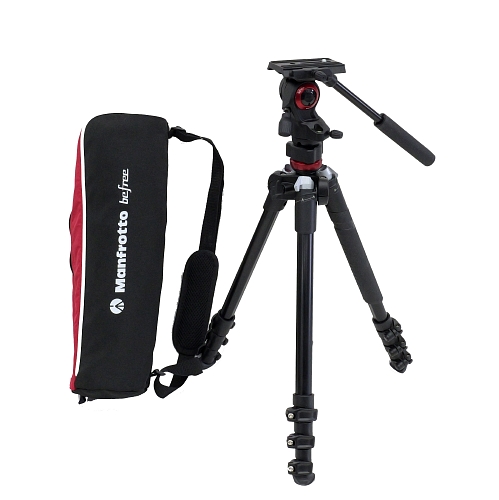 【MVKBFR-LIVE 現状渡し 中古品】 Manfrotto befree live ビデオ三脚キット MVH400AH付