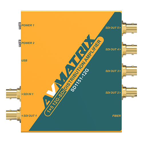 【SD1151-12G】 AVMATRIX リクロック搭載 12G-SDI 5分配器