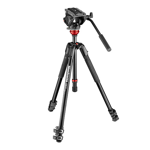 【MVK500190XV】 Manfrotto MVH500AHビデオ雲台＋レベリング付きアルミ三脚