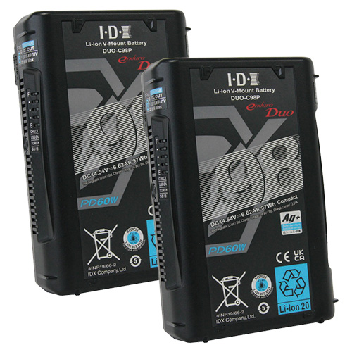 【DUO-C98P(x2)】 IDX Vマウントタイプリチウムイオンバッテリー 2本セット