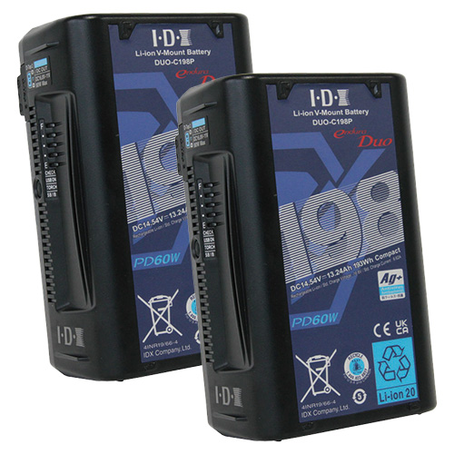 【DUO-C198P(x2)】 IDX Vマウントタイプリチウムイオンバッテリー 2本セット