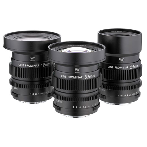 【KOWA CINE PROMINAR-BK 3本セット 8.5mm/12mm/25mm】 KOWA MFTマウント 単焦点レンズ 3本セット