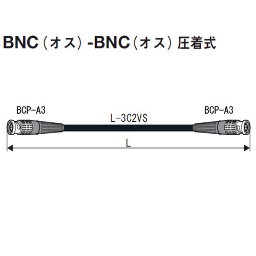 【D3C10A-S 黒】 CANARE BNC オス-オス 映像ケーブル 10m