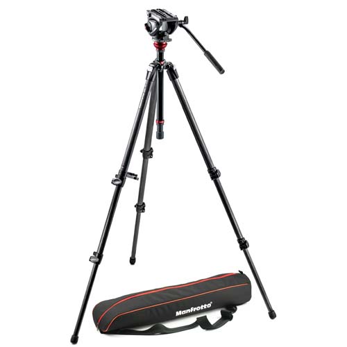 【MVH500AH,755CX3】 Manfrotto ビデオキット シングル3段 MDEVEマグファイバー