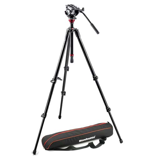 【MVH500AH,755XBK】 Manfrotto ビデオキット シングル3段 MDEVEアルミ