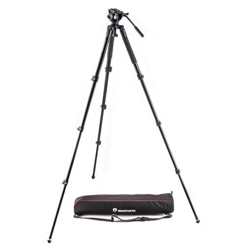 【MVK500AQ】 Manfrotto ビデオキット シングルレッグ4段アルミ MVH500AH付