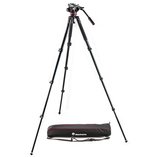 【MVK502AQ】 Manfrotto ビデオキット シングルレッグ4段アルミ MVH502AH付