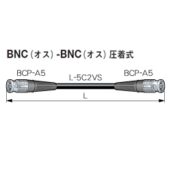 【D5C10A-S 黒】 CANARE BNC オス-オス 映像ケーブル 10m