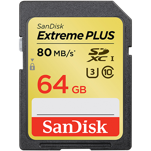 【SDSDXS-064G-JU3】 SanDisk エクストリーム プラス SDXC UHS-I カード 64GB