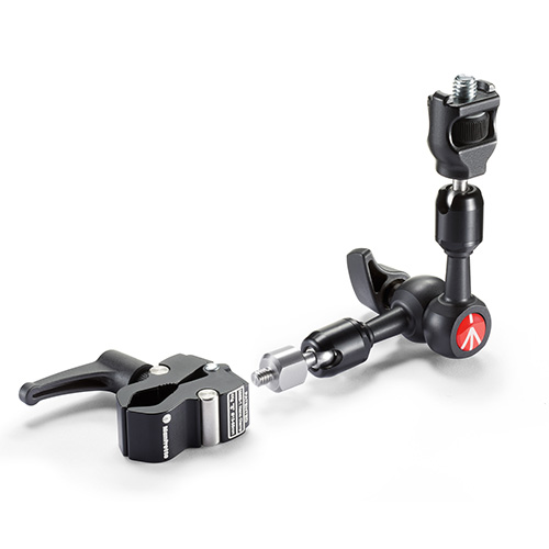 【244MICROKIT】 Manfrotto フリクションアーム 15cm長 回転防止・ナノクランプ付