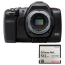 【Blackmagic Pocket Cinema Camera 6K Pro + SDCFSP-512G-J46D】 Blackmagic Design 6Kデジタルフィルムカメラ（レンズ別売、EFマウント）