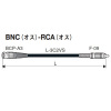 【D3C01A-SR 黒】 CANARE BNC オス-RCA オス 映像ケーブル 1m